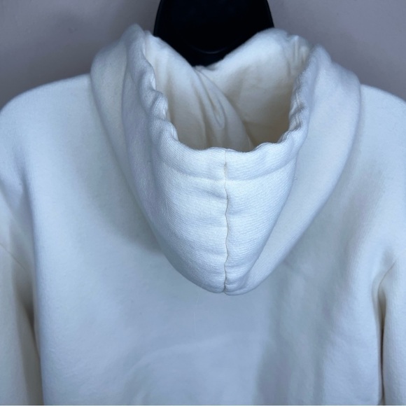 XS VANS IVORY WHITE CROPPED HOODIE CASUAL SOFT LOUNGE WOMENS - Picture 8 of 12